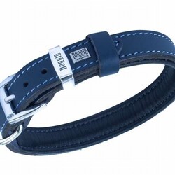 Doggie - Doggie Yumuşak Firstclass Deri Köpek Boyun Tasması Royalblue 2x35-40 Cm 