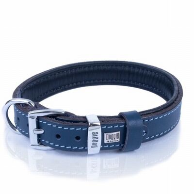 Doggie Yumuşak Firstclass Deri Köpek Boyun Tasması Royalblue 2x35-40 Cm 