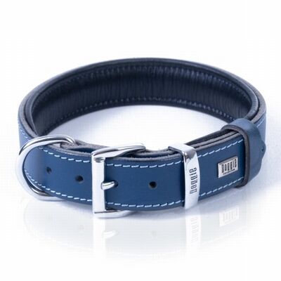 Doggie Yumuşak Firstclass Deri Köpek Boyun Tasması Royalblue 3,5x52-60 Cm 