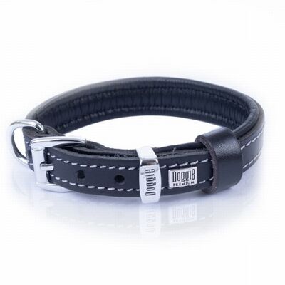 Doggie Yumuşak Firstclass Deri Köpek Boyun Tasması Siyah 1,5x25-30 Cm 