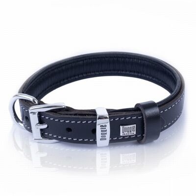 Doggie Yumuşak Firstclass Deri Köpek Boyun Tasması Siyah 2x30-35 Cm 