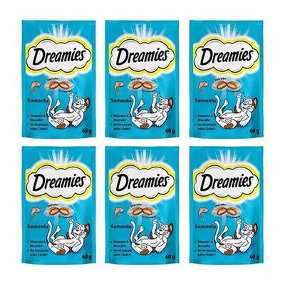 Dreamies Somon Balıklı Kedi Ödülü 6x60 Gr 
