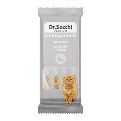 Dr.Sacchi - Dr.Sacchi Creamy Snack Somonlu Sıvı Kısırlaştırılmış Kedi Ödülü 4x14 Gr 