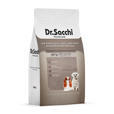 Dr.Sacchi Düşük Tahıllı Sığır Etli ve Kuzu Etli Mini Irk Yetişkin Köpek Maması