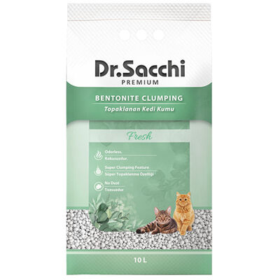 Dr.Sacchi Premium Fresh Bentonit İnce Taneli Topaklanan Kedi Kumu 10 Lt 