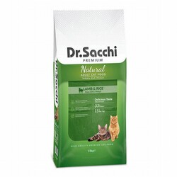 Dr.Sacchi - Dr.Sacchi Premium Natürel Lamb & Rice Kuzulu ve Pirinçli Yetişkin Kedi Maması 15 Kg 