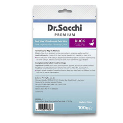 Dr.Sacchi Premium Ördek Sargılı Beyaz Sığır Derisi Burgu Çubuk Tahılsız Köpek Ödülü 5'' 10'lu 100 Gr - Thumbnail