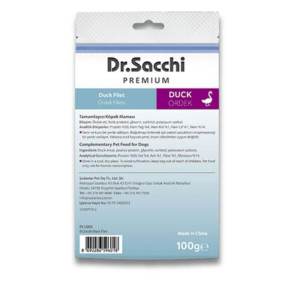 Dr.Sacchi Premium Ördekli Fileto Tahılsız Köpek Ödülü 100 Gr 