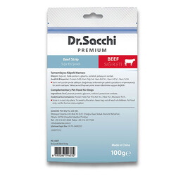 Dr.Sacchi Premium Sığır Eti Şeritli Tahılsız Köpek Ödülü 100 Gr - Thumbnail