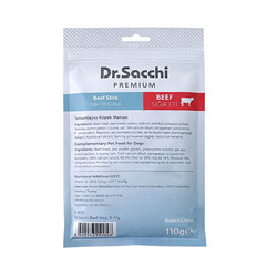 Dr.Sacchi Premium Sığır Etli Çubuk Tahılsız Köpek Ödülü 5'' 10'lu 110 Gr - Thumbnail