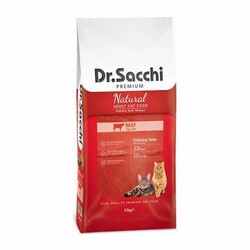Dr.Sacchi - Dr. Sacchi Premium Natürel Beef Sığır Etli Yetişkin Kedi Maması 15 Kg 