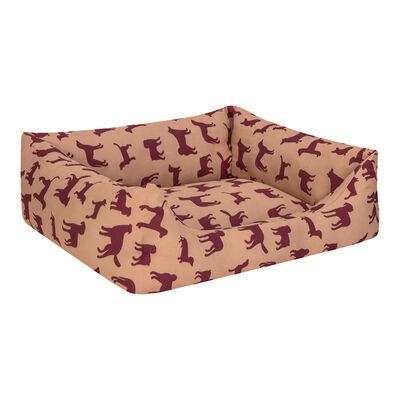 Pet Comfort Uniform Bej Bordo Kedi ve Köpek Yatağı Small 60x50 Cm