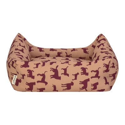 Pet Comfort Uniform Bej Bordo Kedi ve Köpek Yatağı Small 60x50 Cm