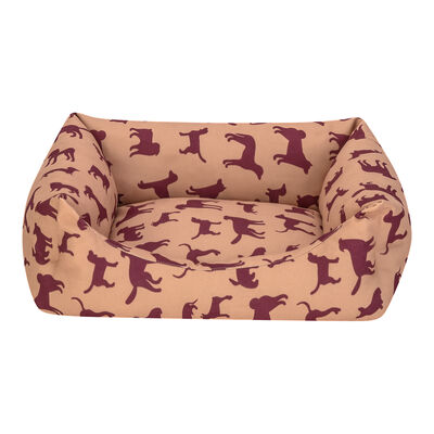 Pet Comfort Uniform Bej Bordo Kedi ve Köpek Yatağı Small 50x40 Cm