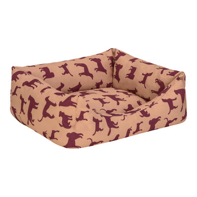 Pet Comfort Uniform Bej Bordo Kedi ve Köpek Yatağı Small 50x40 Cm