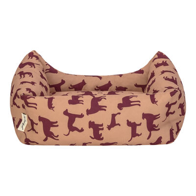 Pet Comfort Uniform Bej Bordo Kedi ve Köpek Yatağı Small 50x40 Cm