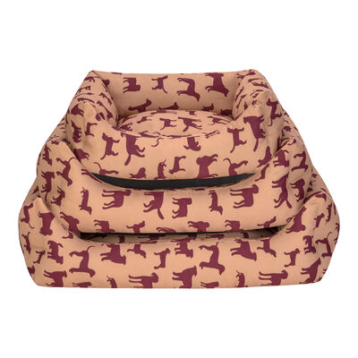Pet Comfort Uniform Bej Bordo Kedi ve Köpek Yatağı Small 50x40 Cm
