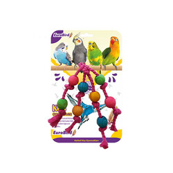 EuroBird Kuş Oyuncağı İpli Boncuk - Thumbnail
