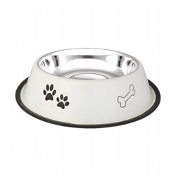 Eurodog - EuroDog Pati Kemik Desenli Metal Köpek Mama Su Kabı 8 Oz 12 Cm 