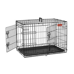 EuroDog - EuroDog Çift Kapılı Metal Köpek Kafesi 76x46x56 Cm 