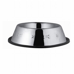 EuroDog - EuroDog Desenli Metal Kedi ve Köpek Mama Su Kabı 8 Oz 12 Cm 