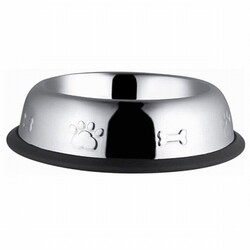 Eurodog - EuroDog Desenli Oval Metal Kedi ve Küçük Irk Köpek Mama Su Kabı 8 Oz 12 Cm 