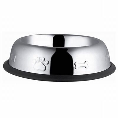 EuroDog Desenli Oval Metal Kedi ve Küçük Irk Köpek Mama Su Kabı 8 Oz 12 Cm 