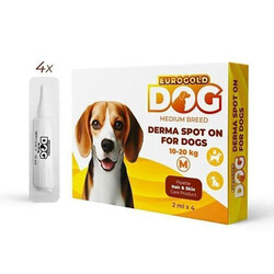 Eurogold - EuroGold Dog Köpek Deri Bakım Damlası 10-20 Kg 4x2 Ml 