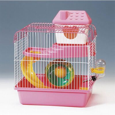 EuroGold Hamster Kafesi Pembe Beyaz 23x17x25 Cm 