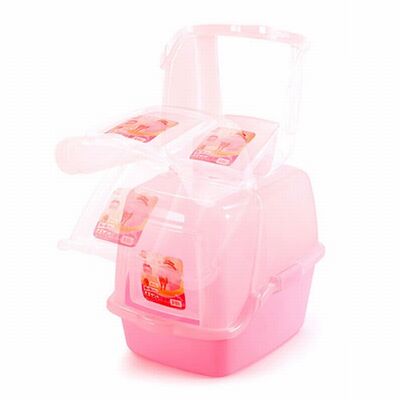 EuroGold Pet Zone Kapalı Kedi Tuvaleti 52x39,5x43 Cm Pembe 