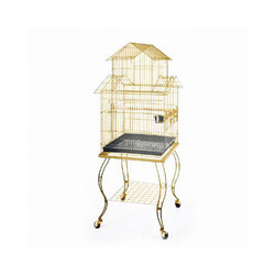 EuroGold - EuroGold Sehpalı Papağan Kafesi Gold 51x51x139 Cm 