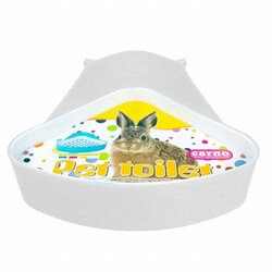 EuroGold - EuroGold Tavşan ve Guiena Pig Izgaralı Köşe Tuvalet Kabı Beyaz 25 cm 