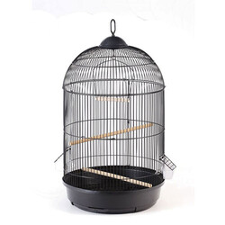 EuroGold Yuvarlak Salon Kuş Kafesi Kafesi Beyaz 42x77 Cm - Thumbnail