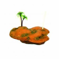 EuroGold - EuroGold Akvaryum Dekoru Yüzen Kaplumbağa Adası 21,5x14,5x5,5 Cm 