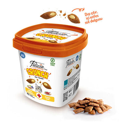 Felicia Crunch Hairball Tavuklu Yaban Mersinli ve Sütlü Kedi Ödül Maması 100 Gr 