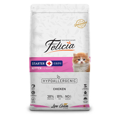 Felicia Hypoallergenic Tavuklu ve Hamsili Düşük Tahıllı Yavru Kedi Maması 12 Kg 