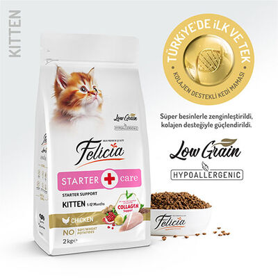 Felicia Hypoallergenic Tavuklu ve Hamsili Düşük Tahıllı Yavru Kedi Maması 2 Kg 