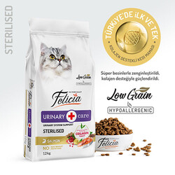 Felicia - Felicia Hypoallergenic Urinary Somonlu Düşük Tahıllı Kısırlaştırılmış Kedi Maması 12 Kg 