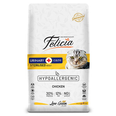 Felicia HypoAllergenic Urinary Sterilised +7 Tavuklu Düşük Tahıllı Kısırlaştırılmış Yaşlı Kedi Maması 12 Kg 