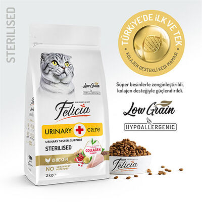 Felicia HypoAllergenic Urinary Sterilised +7 Tavuklu Düşük Tahıllı Kısırlaştırılmış Yaşlı Kedi Maması 2 Kg 