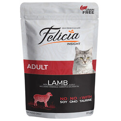 Felicia - Felicia Jelly Kuzu Etli ve Taurinli Tahılsız Yetişkin Kedi Konservesi 6 Adet 85 Gr 