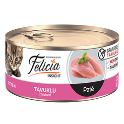 Felicia - Felicia Kıyılmış Tavuklu Tahılsız Yavru Kedi Konservesi 12 Adet 85 Gr 