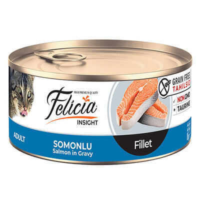 Felicia Somonlu Fileto Gravy Tahılsız Yetişkin Kedi Konservesi 12 Adet 85 Gr 