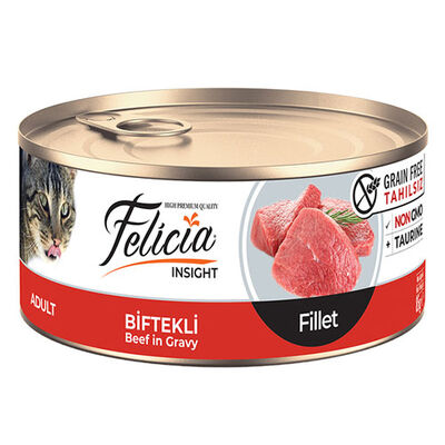 Felicia Tahılsız Biftekli Fileto Yetişkin Kedi Konservesi