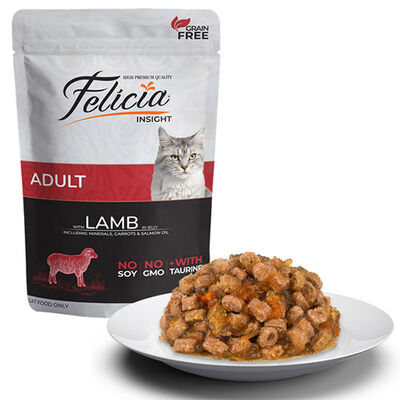 Felicia Jelly Kuzu Etli ve Taurinli Tahılsız Yetişkin Kedi Konservesi 85 Gr 