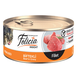 Felicia - Felicia Tahılsız Sterilised Biftekli Fileto Kısırlaştırılmış Kedi Konservesi
