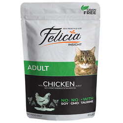 Felicia Pouch Jelly Tavuklu ve Taurinli Tahılsız Yetişkin Kedi Konservesi 85 Gr - Thumbnail