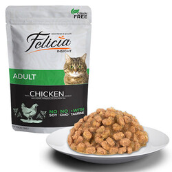 Felicia Pouch Jelly Tavuklu ve Taurinli Tahılsız Yetişkin Kedi Konservesi 85 Gr - Thumbnail