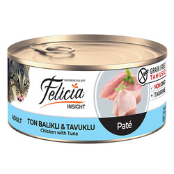 Felicia - Felicia Kıyılmış Ton Balıklı ve Tavuklu Tahılsız Yetişkin Kedi Konservesi 85 Gr