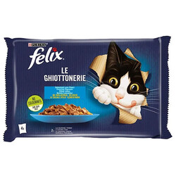 Felix - Felix Multipack Pouch Somonlu ve Ton Balıklı Yetişkin Kedi Konservesi 4x85 Gr 